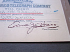 Vtg 1905 American Telephone   Telegraph Co At t Signed E j  Hall Vp Coupon Book