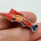 Budweiser Bud Man Mascot Lapel Pin Red Enamel Beer Brewery Bowtie Logo Vintage