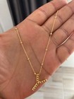 925 Silver Bubble Letter Necklace  Personalized Initial Necklace 16 5 1 