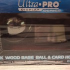 Baseball And Card Holder Desk Display - Dark Wood - Ultra Pro Display Series