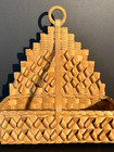 Maine Penobscot Black Ash Splint Curlicue Sweetgrass Wall Basket c1930 excelent
