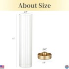Set Of 2 Gold 11  Tall Hurricane Glass Candle Holders With Clear Cylinder Cover