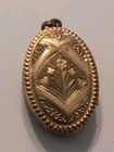 Antique Victorian Gold Filled Black Enamel Mourning Locket Pendant