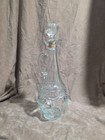 Vintage Clear Glass Decanter Carafe Genie Bottle 12  Tall With Stopper