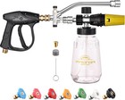 Feng Pai Pressure Washer Foam Cannon Gun Kit With Black Gun Clear Bottle 