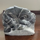 Vintage Eskimo Art Canada Inuit Carved Soap Stone Sculpture Man   Seal Hunt