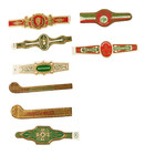 Lot Of 8 Rare Embossed Antique Paper Cigar Bands Gold Foil Red Green