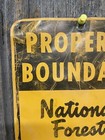 Vintage 1950s National Forest Service Property Boundary Dept Of Agriculture Sign