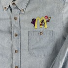 Vintage Mcdonald s Shirt Mens Large Denim Long Sleeve Button Up Grimace 90s Logo