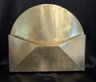 Vintage Mcm Brass Envelope Wall Pocket  Letter Holder  Hanging Storage