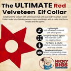 Red Velveteen Jester Collar Adult Xmas Costume Accessory Elf Clown One Size