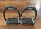 Wide Footbed Grey Stirrup Irons Lightweight Good Used Condition