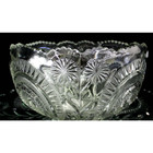 Eapg Us Glass  15111 Peacock slewed Horseshoe radiant Daisy Punch Bowl Tray Set