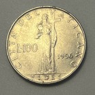 1956 Vatican City 100 Lire Pope Pius Xii Km 55 Stainless Steel Coin