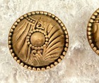 Victorian Solid Brass Door Knob Set Floral Antique Hardware Pair
