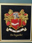 Heraldic Armorial Embroidered Coat Of Arms Family Name Crest De Segundo