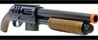 Airsoft Shotgun M47c Tactical Pump Action Rifle 320 Fps Saw Off Buttstock Wood