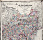 1875 Eastern States - Ohio - Virginia Map Original  17x13  County - Railroads