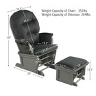 Costway Baby Nursery Rocking Chair Wood Glider   Ottoman Cushion Set Grey