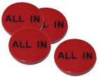 Texas Hold em Poker 2  All In Buttons 2-sided Red   Card Guard   Storage Pouch