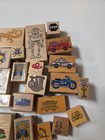 Lot Of Vintage 30  Wooden Rubber Stamps Craft Scrapbooking Card School Teacher