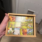 Vintage West German Hermann Eichhorn Wooden Cube Puzzle Farm Scenes