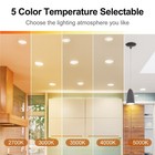 6  Led Recessed Ceiling Light Canless Wafer Slim 5cct 2700k-5000k Dimmable