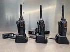 Lot Of 3 Hytera Pd502 Portable Radio With Base And Ps101a Adapter