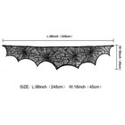 Cobweb Fireplace Scarf Halloween Decoration Black Lace Spiderweb Mantle Scarf   
