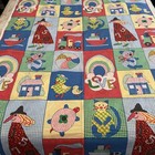 Vtg Nursery Fabric Gingham Polka Dots Love Train Cat Duck Kids Bulk Lot 6 16 Yrd