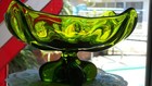 Viking Glass   Epic 6 Petal Compote   Footed Fruit Bowl   Green   9 1 4    0559