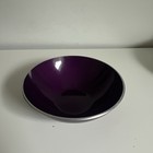 Vintage Emalox Aluminum Purple Bowl 4    Diameter Silver Trim Mcm Norwegian Norway