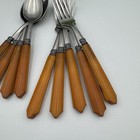 1930s Vintage Bakelite 9 Piece Set Butterscotch Bakelite Handles Flatware