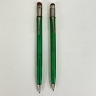 Lot Of 2   Vintage Scripto Translucent Green Body Twist Mechanical Pencil W Lead