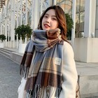 Scarf Women s Winter With Classic Plaid Thicken Student Long Shawl Lovers Neck T