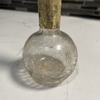 Vtg Lucien Lelong    whisper    Perfume Cologne Bottle Crackle Glass Metallic Label