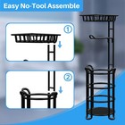 Toilet Paper Holder Stand With Shelf  Free Standing Tissue Roll Storage Rack   