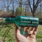 Deep Teal Blue Vichy Water Hanbury Smith Drippy Lip 1870s Mineral Water Bottle