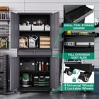 Metal Storage Cabinet With 4 Doors And Drawer rolling Garage Cabinet On Wheels