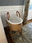 Design Dua Hand Woven Bassinet  Rocking Stand  Bedding