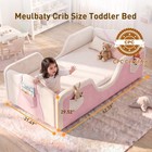Sunyrisy Crib Size Upholstered Toddler Bed removable Safety Rails certified Cpsc