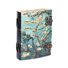 Handmade Leather Journal Deckle Floral Almond Blossom Van Gogh Blossoming Trees