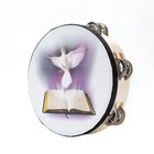 8in Double Row Dove Bible Tambourine For Church Party Musical Performances