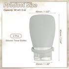 2 Pcs 2 Oz Silicone Squeeze Bottle  Refillable Travel Bottles  Gray