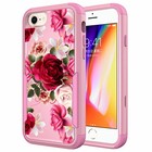 Cute Shockproof Case For Iphone 6 6s Plus  8 7 Plus Se Protective Red Rose Cover
