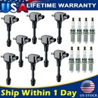 8pcs Spark Plug   Ignition Coil For Nissan Armada Titan Infiniti Qx56 5 6l Uf510