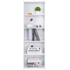 5 Shelves White Display Storage Cabinet Bookshelf For Home And Office 