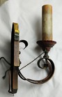 Antique Electric Wall Sconce  1920 s Riddle Co  Hand Painted Metal