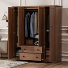 4 Doors Freestanding Wardrobe Armoire Closet Storage Cabinet Clothes  2 Drawers