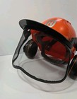 Husqvarna Chainsaw Helmet Mesh Face Shield Ear Muffs Sun Peak Orange Hdpe